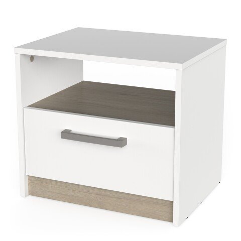 Nachttisch >WATSON< in Matt weiß - 46x41x34,6cm (BxHxT)