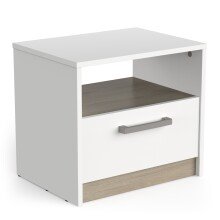 Nachttisch >WATSON< in Matt weiß - 46x41x34,6cm (BxHxT)
