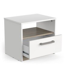 Nachttisch >WATSON< in Matt weiß - 46x41x34,6cm (BxHxT)