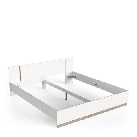 Bettgestell >WATSON< in Matt weiß - 204,3x71,7x188,3cm (BxHxT)