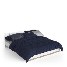 Bettgestell >WATSON< in Matt weiß - 204,3x71,7x188,3cm (BxHxT)
