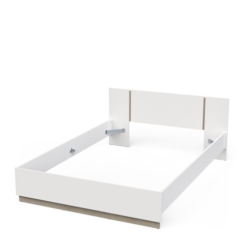 Bettgestell >WATSON< in Matt weiß - 204,3x71,7x148,3cm (BxHxT)
