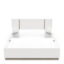 Bettgestell >WATSON< in Matt weiß - 204,3x71,7x148,3cm (BxHxT)