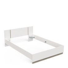 Bettgestell >WATSON< in Matt weiß - 204,3x71,7x148,3cm (BxHxT)