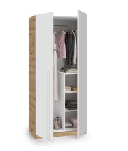 Jugendzimmer-Set >NOA< in Nodi-Eiche/Artik-Weiß - 196x77x92 (BxHxT)