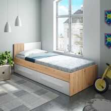 Jugendzimmer-Set >NOA< in Nodi-Eiche/Artik-Weiß - 196x77x92 (BxHxT)