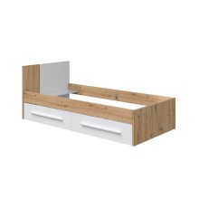 Jugendzimmer-Set >NOA< in Nodi-Eiche/Artik-Weiß - 196x77x92 (BxHxT)