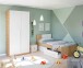 Jugendzimmer-Set >NOA< in Nodi-Eiche/Artik-Weiß - 196x77x92 (BxHxT)