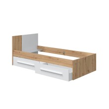 Jugendzimmer-Set >NOA< in Nodi-Eiche/Artik-Weiß - 196x77x92 (BxHxT)