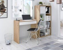 Jugendzimmer-Set >NOA< in Nodi-Eiche/Artik-Weiß - 196x77x92 (BxHxT)