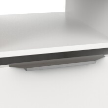 Schreibtisch >ACCESS< in Eiche Hamilton, Weiß matt - 116,7x77,4x44,9cm (BxHxT)