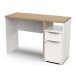 Schreibtisch >ACCESS< in Eiche Hamilton, Weiß matt - 116,7x77,4x44,9cm (BxHxT)