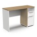 Schreibtisch >ACCESS< in Eiche Hamilton, Weiß matt - 116,7x77,4x44,9cm (BxHxT)