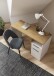 Schreibtisch >ACCESS< in Eiche Hamilton, Weiß matt - 116,7x77,4x44,9cm (BxHxT)