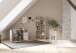 Schreibtisch >ACCESS< in Eiche Hamilton, Weiß matt - 116,7x77,4x44,9cm (BxHxT)