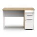 Schreibtisch >ACCESS< in Eiche Hamilton, Weiß matt - 116,7x77,4x44,9cm (BxHxT)