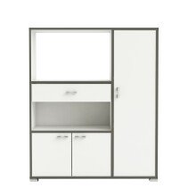 Küchenbuffet >BUZZ< in Matt weiß - 90x107,4x40cm (BxHxT)