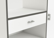 Küchenbuffet >BUZZ< in Matt weiß - 90x107,4x40cm (BxHxT)