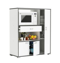 Küchenbuffet >BUZZ< in Matt weiß - 90x107,4x40cm (BxHxT)
