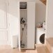 Mehrzweckschrank >CYRANO< in Matt weiß - 60,5x180x35cm (BxHxT)