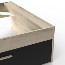 Stauraumbett >LIFE< in Kronberg Eiche - 226,9x90,5x124,5cm (BxHxT)