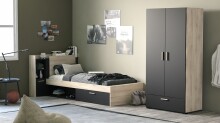 Stauraumbett >LIFE< in Kronberg Eiche - 226,9x90,5x124,5cm (BxHxT)