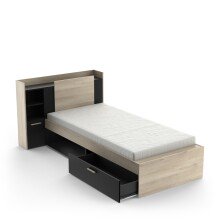 Stauraumbett >LIFE< in Kronberg Eiche - 226,9x90,5x124,5cm (BxHxT)