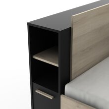Stauraumbett >LIFE< in Kronberg Eiche - 229,4x87,7x119,2cm (BxHxT)