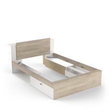 Stauraumbett >LIFE< in Kronberg Eiche - 227x87,7x144,7cm (BxHxT)