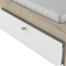 Stauraumbett >LIFE< in Kronberg Eiche - 227x87,7x144,7cm (BxHxT)