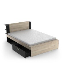 Stauraumbett >LIFE< in Kronberg Eiche - 227x87,7x144,7cm (BxHxT)