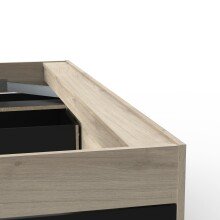 Stauraumbett >LIFE< in Kronberg Eiche - 227x87,7x144,7cm (BxHxT)