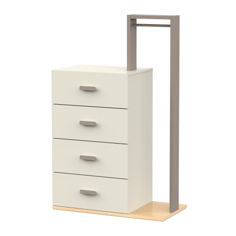 Schubkastenkommode >CAMILLIA< in grau - 87,1x140,4x44cm (BxHxT)