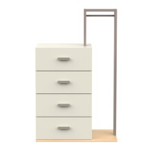 Schubkastenkommode >CAMILLIA< in grau - 87,1x140,4x44cm (BxHxT)