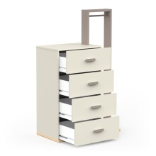 Schubkastenkommode >CAMILLIA< in grau - 87,1x140,4x44cm (BxHxT)