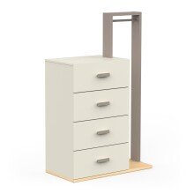 Schubkastenkommode >CAMILLIA< in grau - 87,1x140,4x44cm (BxHxT)