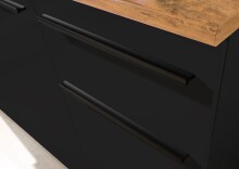 Singleküche >Jazz< in Schwarz matt - 160x212x60 (BxHxT)