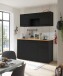 Singleküche >Jazz< in Schwarz matt - 160x212x60 (BxHxT)