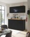 Singleküche >Jazz< in Schwarz matt - 160x212x60 (BxHxT)