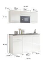 Singleküche >Jazz< in Eiche Artisan - 160x212x60 (BxHxT)
