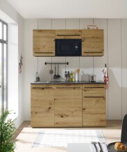 Singleküche >Jazz< in Eiche Artisan - 160x212x60 (BxHxT)