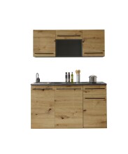 Singleküche >Jazz< in Eiche Artisan - 160x212x60 (BxHxT)