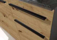 Singleküche >Jazz< in Eiche Artisan - 160x212x60 (BxHxT)