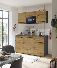 Singleküche >Jazz< in Eiche Artisan - 160x212x60 (BxHxT)