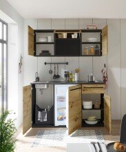 Singleküche >Jazz< in Eiche Artisan - 160x212x60 (BxHxT)