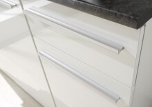 Singleküche >Jazz< in Weiß hochglanz - 160x212x60 (BxHxT)