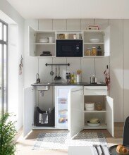 Singleküche >Jazz< in Weiß hochglanz - 160x212x60 (BxHxT)