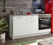 Küchenzeile >Wow   < in Weiß matt -...