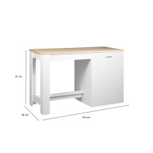 Kochinsel >Andy< in Weiß matt - 138x91x56 (BxHxT)