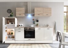 Küchenzeile >Juna< in Weiß matt - 270x195x60 (BxHxT)